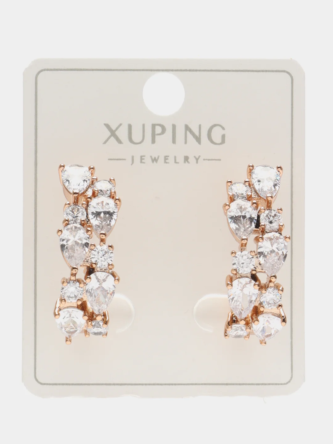 Золотой серьги Xuping, гипоаллергенные, медицинский сплав
