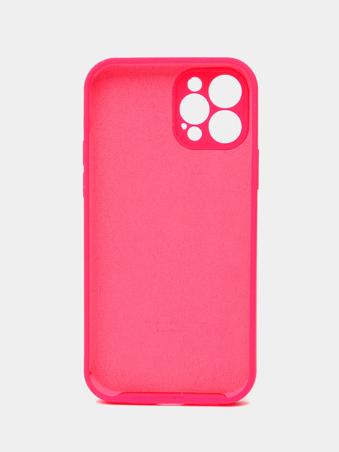 Алый чехол для iPhone (Айфон) 12, 13, 14, Pro, Max, силиконовый + микрофибра, с защитой камеры