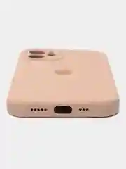 Бежевый меланж чехол для iPhone (Айфон) 12, 13, 14, Pro, Max, силиконовый + микрофибра, с защитой камеры