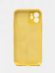 Горчичный чехол для iPhone (Айфон) 12, 13, 14, Pro, Max, силиконовый + микрофибра, с защитой камеры