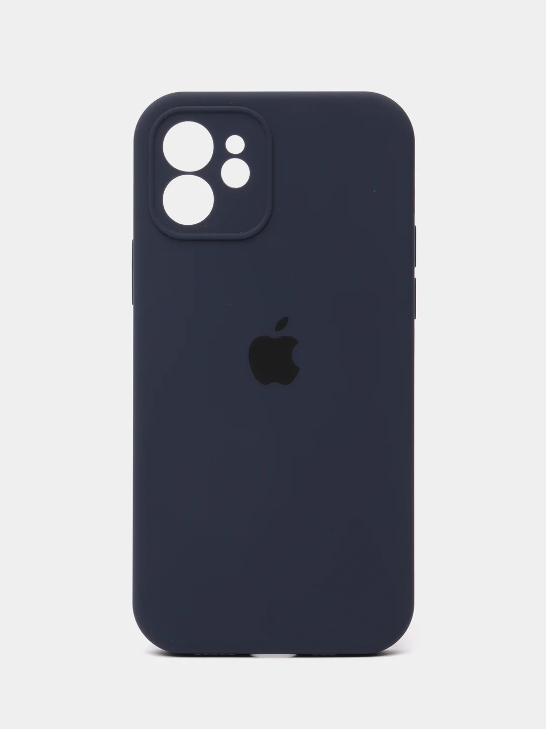 Индиго чехол для iPhone (Айфон) 12, 13, 14, Pro, Max, силиконовый + микрофибра, с защитой камеры