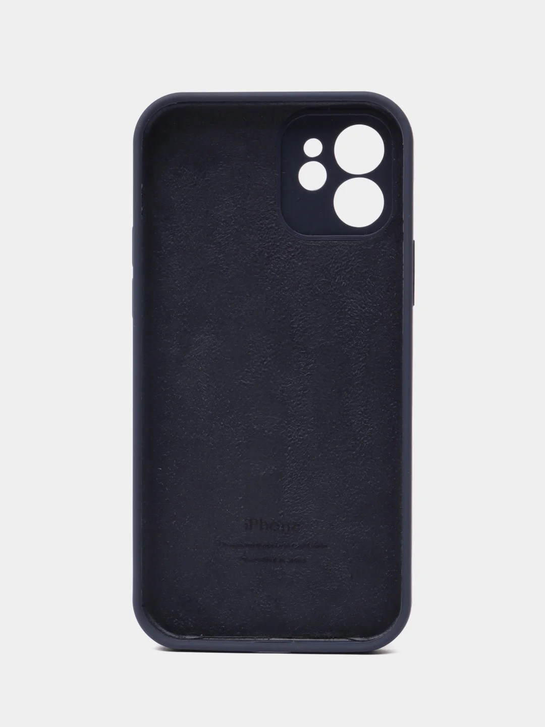 Индиго чехол для iPhone (Айфон) 12, 13, 14, Pro, Max, силиконовый + микрофибра, с защитой камеры