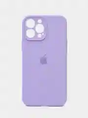 Лавандовый чехол для iPhone (Айфон) 12, 13, 14, Pro, Max, силиконовый + микрофибра, с защитой камеры