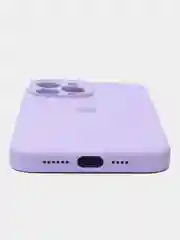 Лавандовый чехол для iPhone (Айфон) 12, 13, 14, Pro, Max, силиконовый + микрофибра, с защитой камеры