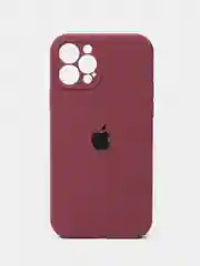 Марсала чехол для iPhone (Айфон) 12, 13, 14, Pro, Max, силиконовый + микрофибра, с защитой камеры