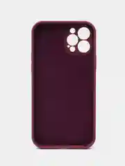 Марсала чехол для iPhone (Айфон) 12, 13, 14, Pro, Max, силиконовый + микрофибра, с защитой камеры