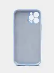 Небесно-голубой чехол для iPhone (Айфон) 12, 13, 14, Pro, Max, силиконовый + микрофибра, с защитой камеры