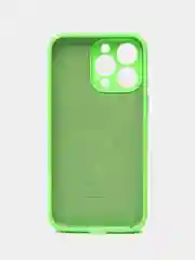 Салатовый чехол для iPhone (Айфон) 12, 13, 14, Pro, Max, силиконовый + микрофибра, с защитой камеры