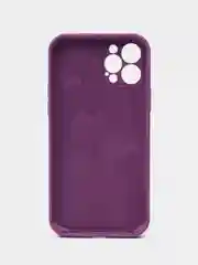 Сиреневый чехол для iPhone (Айфон) 12, 13, 14, Pro, Max, силиконовый + микрофибра, с защитой камеры