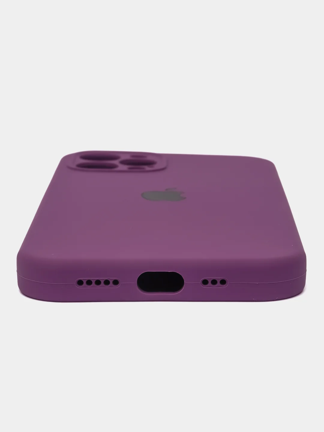 Сиреневый чехол для iPhone (Айфон) 12, 13, 14, Pro, Max, силиконовый + микрофибра, с защитой камеры