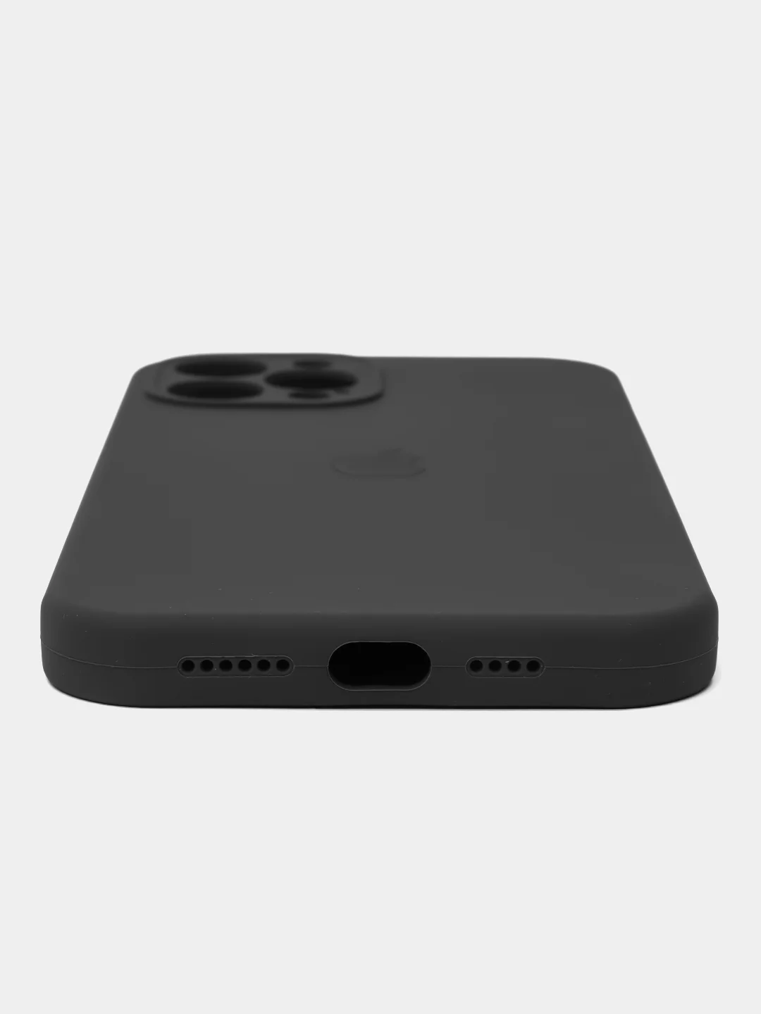 Угольный чехол для iPhone (Айфон) 12, 13, 14, Pro, Max, силиконовый + микрофибра, с защитой камеры