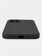 Угольный чехол для iPhone (Айфон) 12, 13, 14, Pro, Max, силиконовый + микрофибра, с защитой камеры