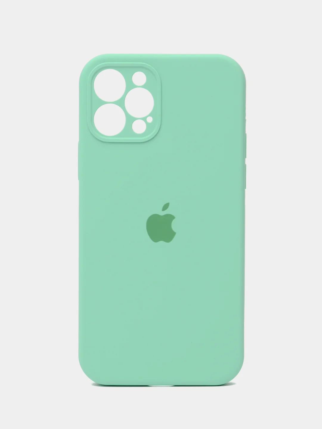 Лайм чехол для iPhone (Айфон) 12, 13, 14, Pro, Max, силиконовый + микрофибра, с защитой камеры