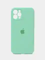 Лайм чехол для iPhone (Айфон) 12, 13, 14, Pro, Max, силиконовый + микрофибра, с защитой камеры