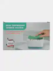 Зеленый диспенсер для жидкого мыла / Держатель губки / Дозатор моющего средства