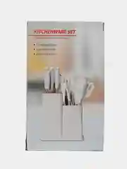 Белый набор кухонных принадлежностей, 19 предметов, 6 цветов
