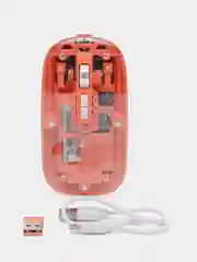 Оранжевый мышь компьютерная, беспроводная, USB 2.4G, прозрачный корпус