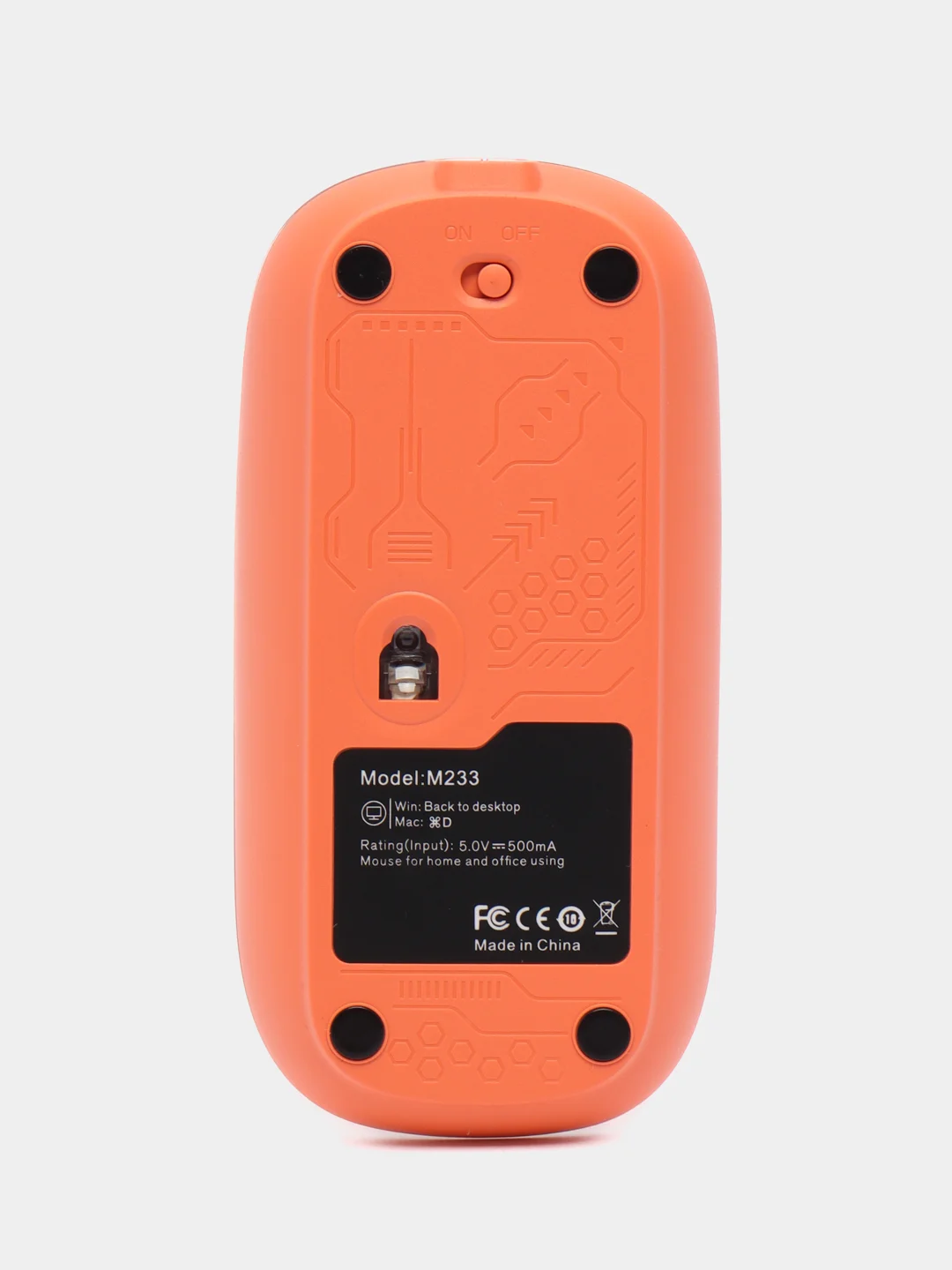 Оранжевый мышь компьютерная, беспроводная, USB 2.4G, прозрачный корпус