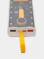 Белый power Bank 10000 mAh, с быстрой зарядкой, прозрачный корпус, подсветка
