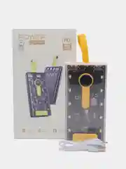 Белый power Bank 10000 mAh, с быстрой зарядкой, прозрачный корпус, подсветка