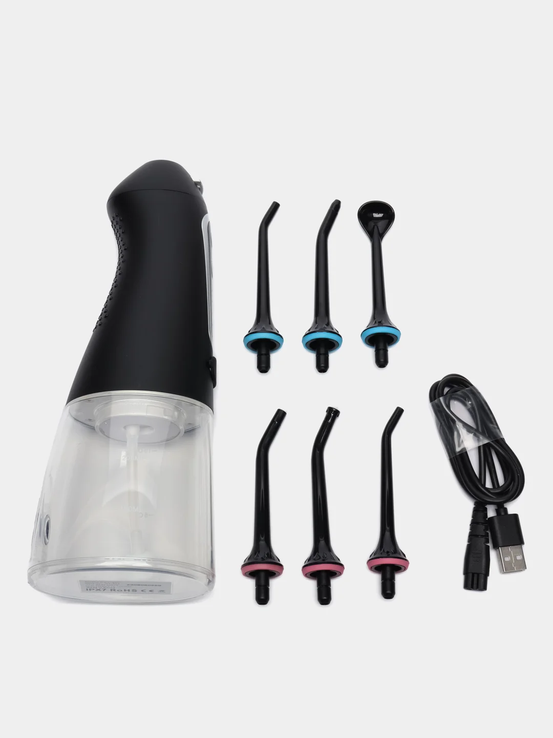 Черный ирригатор Portable Oral Irrigator, 6 насадок