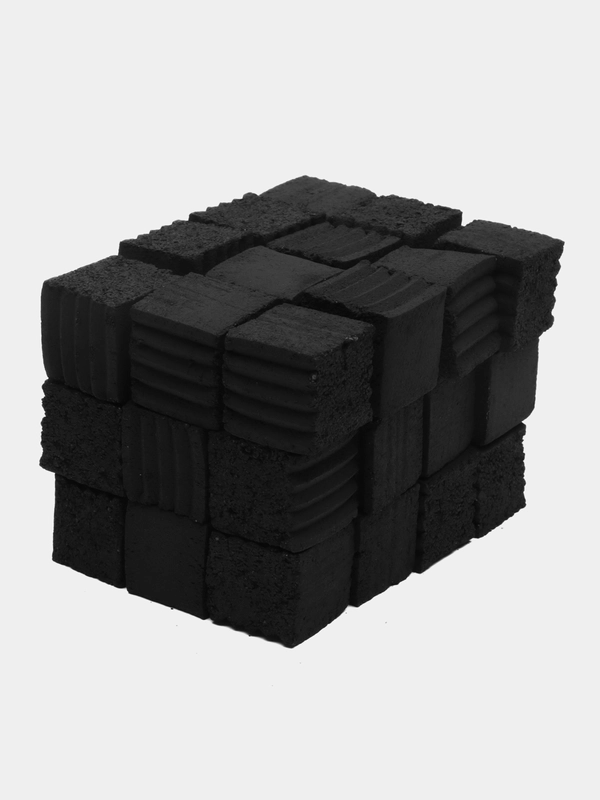 Уголь кокосовый для кальяна Crown Airflow, ребристый, 25 мм, 72 штук 1 кг в кубиках