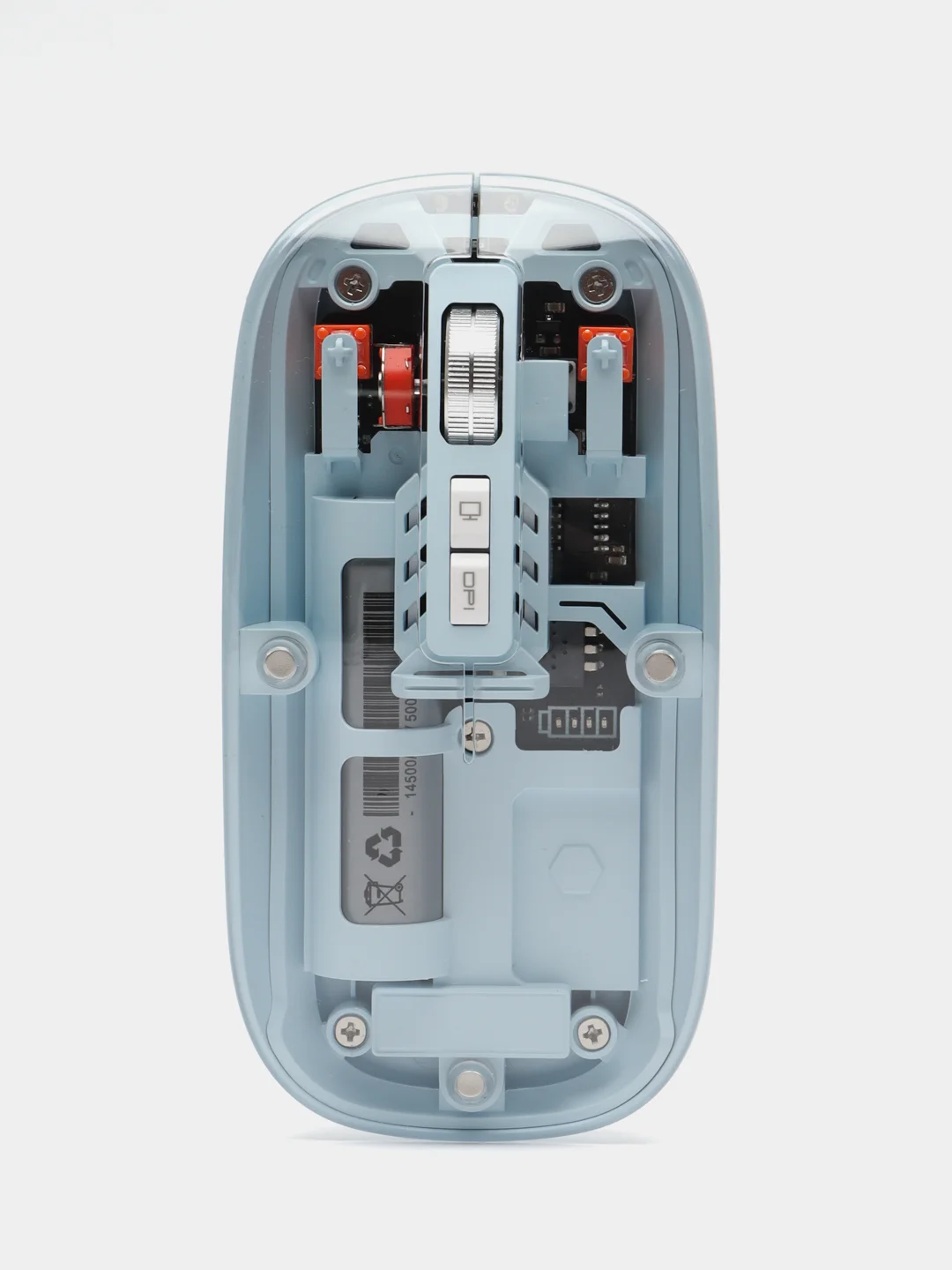 Голубой мышь компьютерная, беспроводная, USB 2.4G, прозрачный корпус