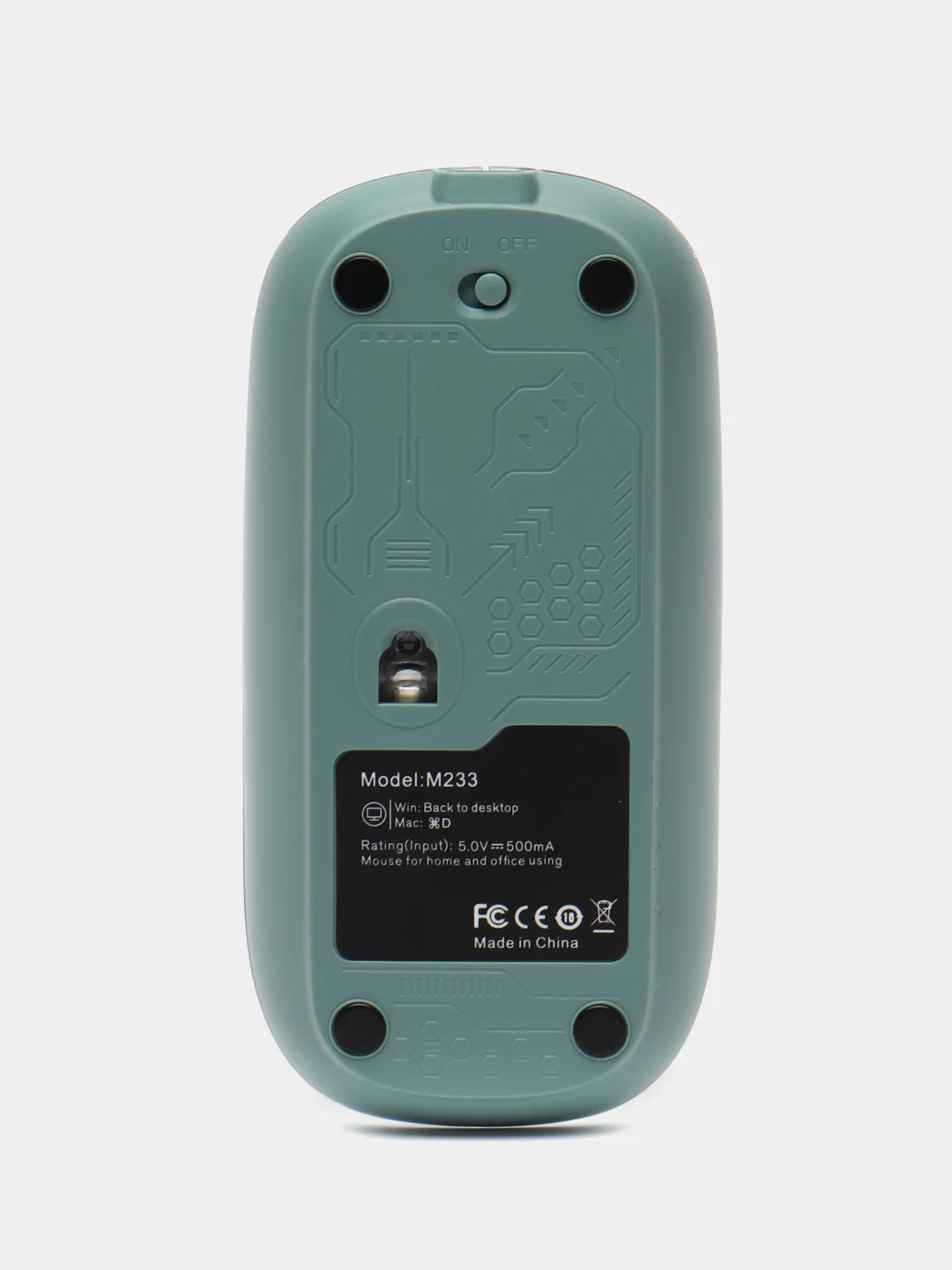 Зеленый мышь компьютерная, беспроводная, USB 2.4G, прозрачный корпус