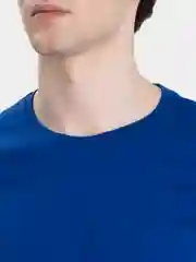 Синий футболка мужская, хлопок, однотонная