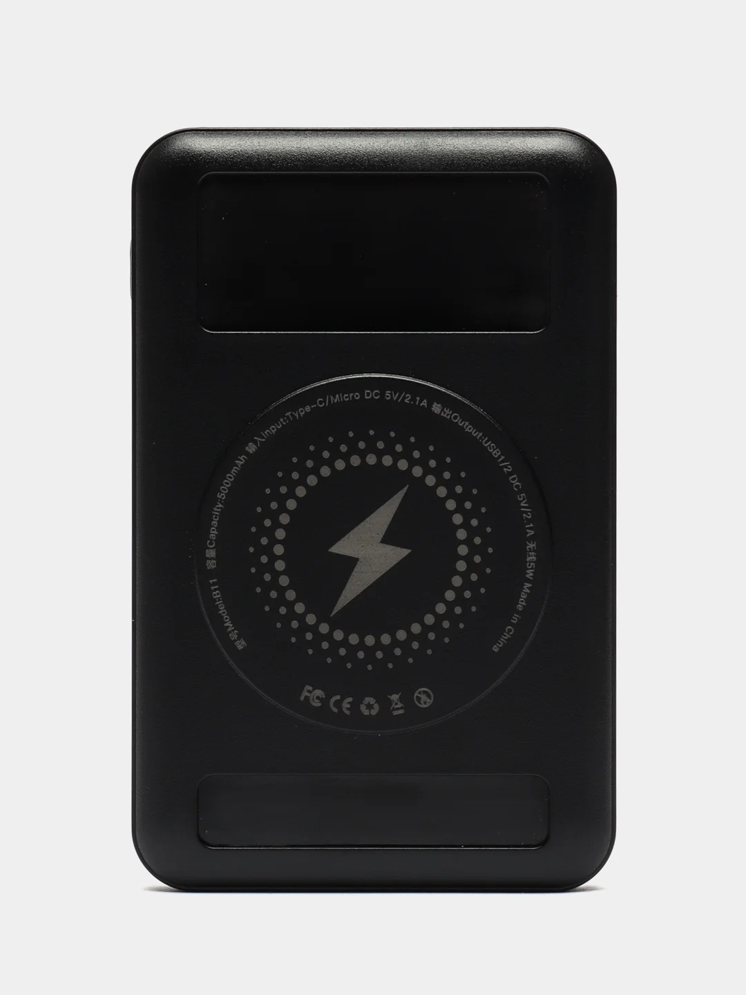 Черный повербанк с беспроводной зарядкой Power bank В11, 5000 mah аккумулятор Demaco