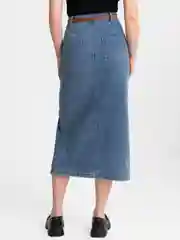 Юбка джинсовая с разрезом