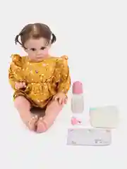Желтый кукла реборн мягконабивная
