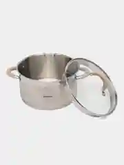 Кастрюля, 4.4 л, нержавеющая сталь, крышка-дуршлаг, Wellfort, 4000087192