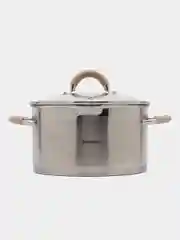 Кастрюля, 4.4 л, нержавеющая сталь, крышка-дуршлаг, Wellfort, 4000087192