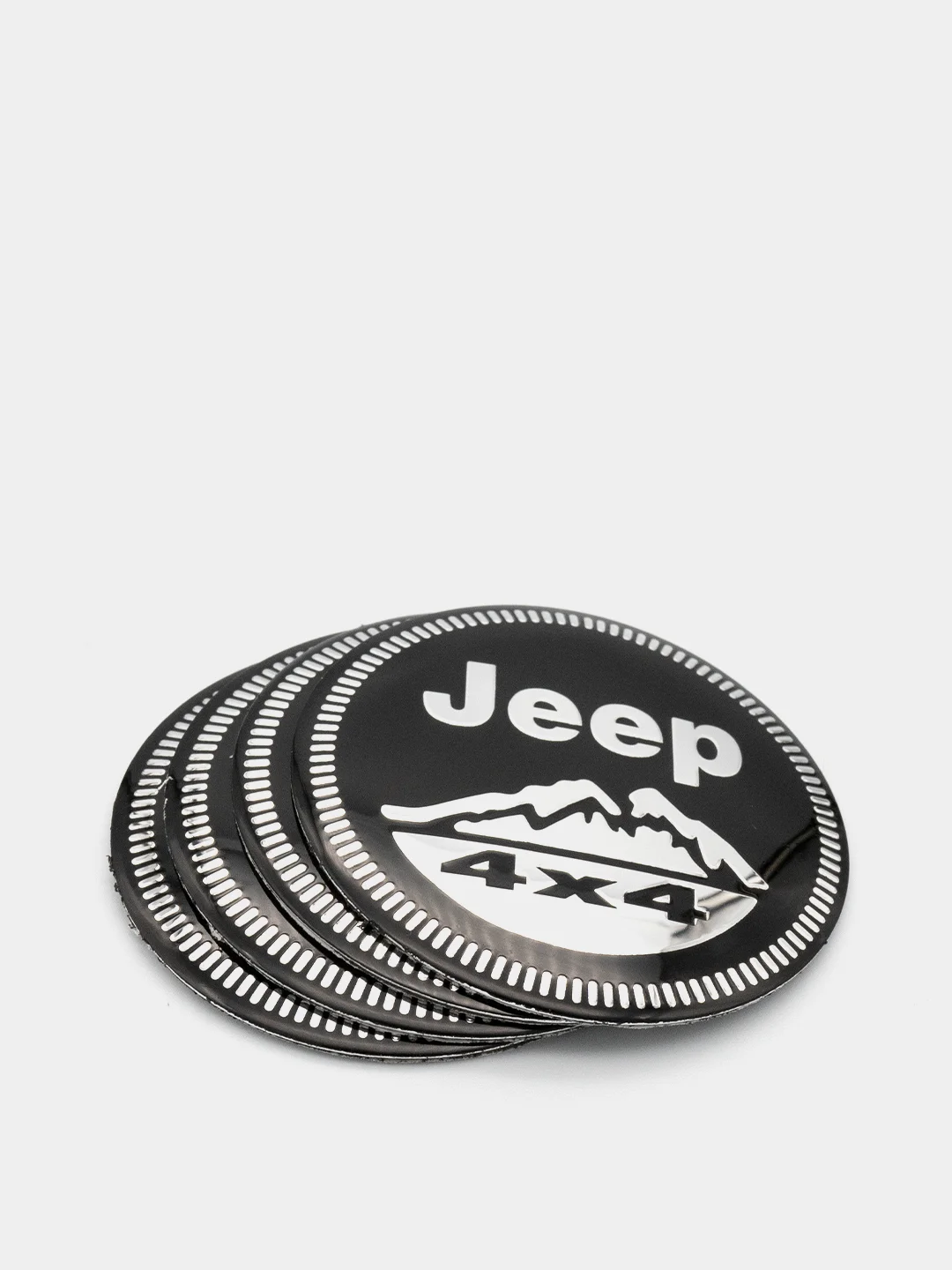 Черный наклейки на диски, колпаки JEEP сферические, изогнутые, 56 мм, 4 штуки