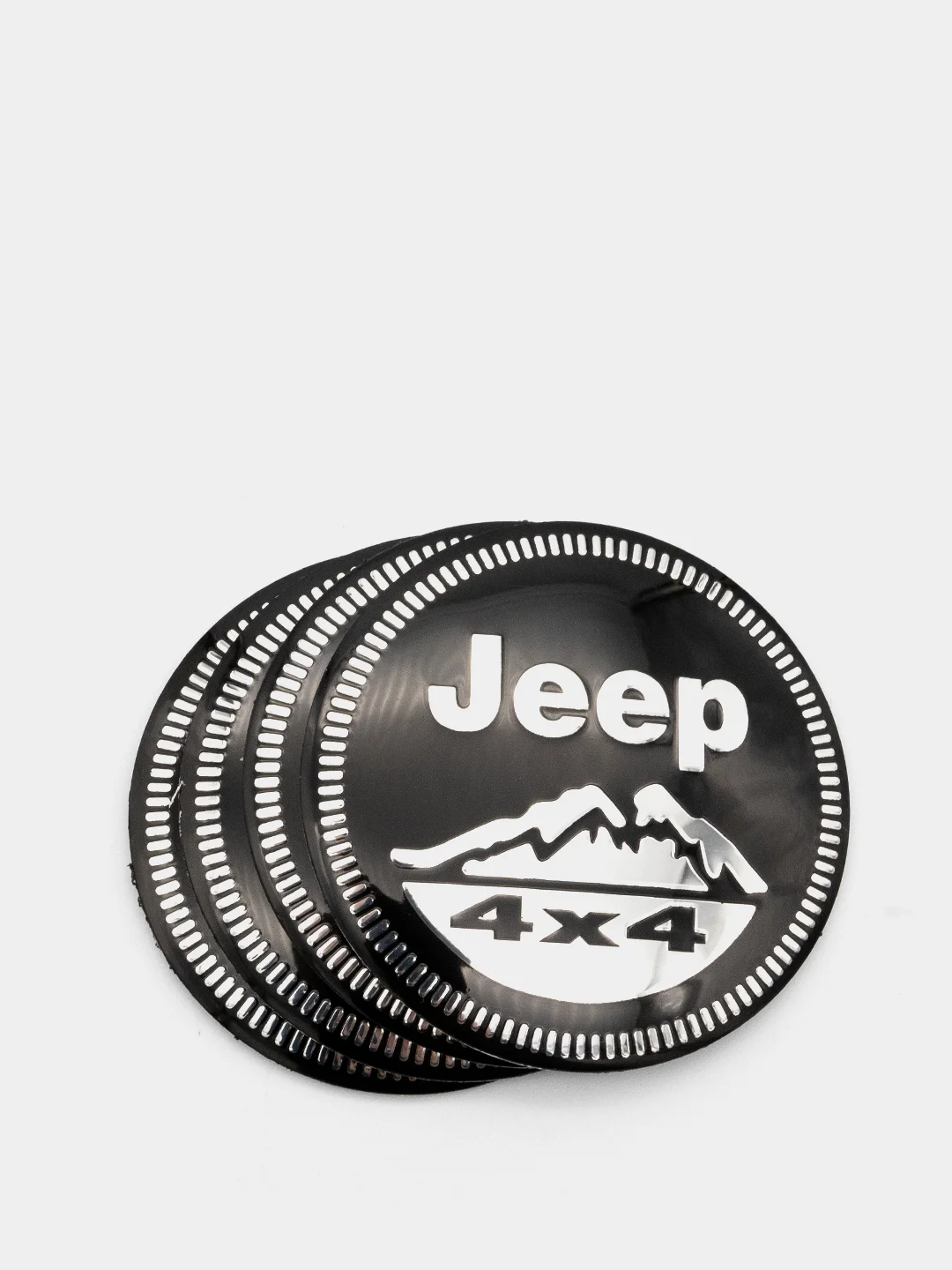 Черный наклейки на диски, колпаки JEEP сферические, изогнутые, 56 мм, 4 штуки