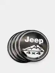 Черный наклейки на диски, колпаки JEEP сферические, изогнутые, 56 мм, 4 штуки