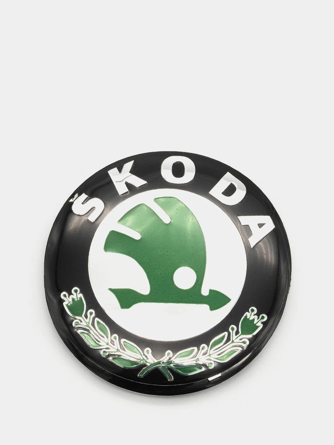 Бирюзовый наклейки на диски, колпаки Skoda сферические, изогнутые, 56-65 мм, 4 штуки