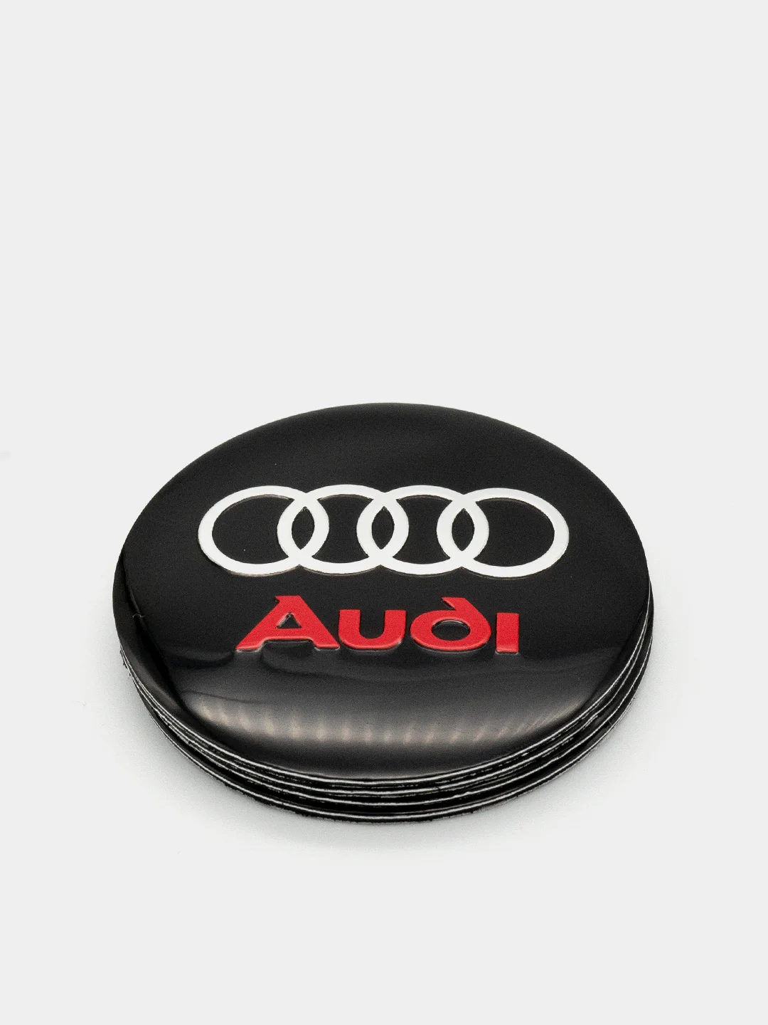 Красный наклейки на диски, колпаки Audi сферические, изогнутые, 56 мм, 4 штуки