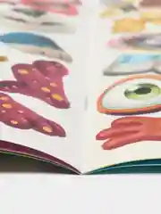 Красный книга с наклейками "Сделай чудика", Наклейки детские, Книжка для детей