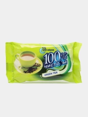 Салфетки влажные ТМ 100% Чистоты с ароматом зеленого чая (15 салфеток)