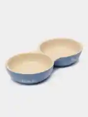 Голубой миска керамическая двойная CAT голубая 2*0,13л