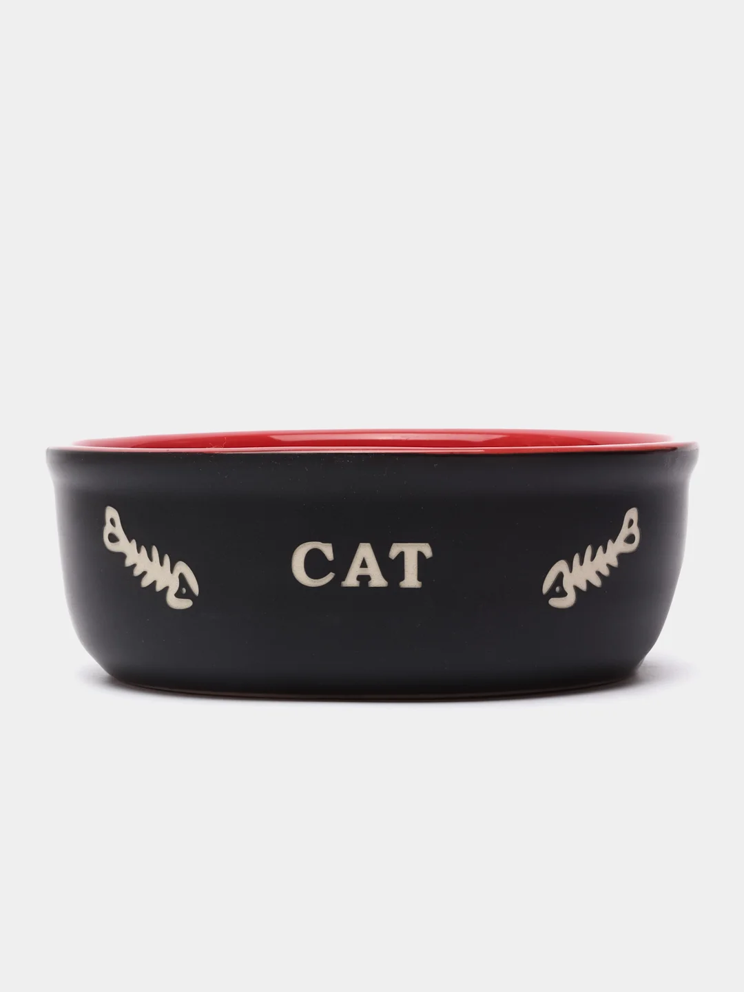 Черный миска керамическая CAT черно-красная 0,25л