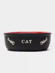 Черный миска керамическая CAT черно-красная 0,25л
