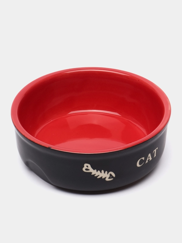 Миска керамическая CAT черно-красная 0,25л