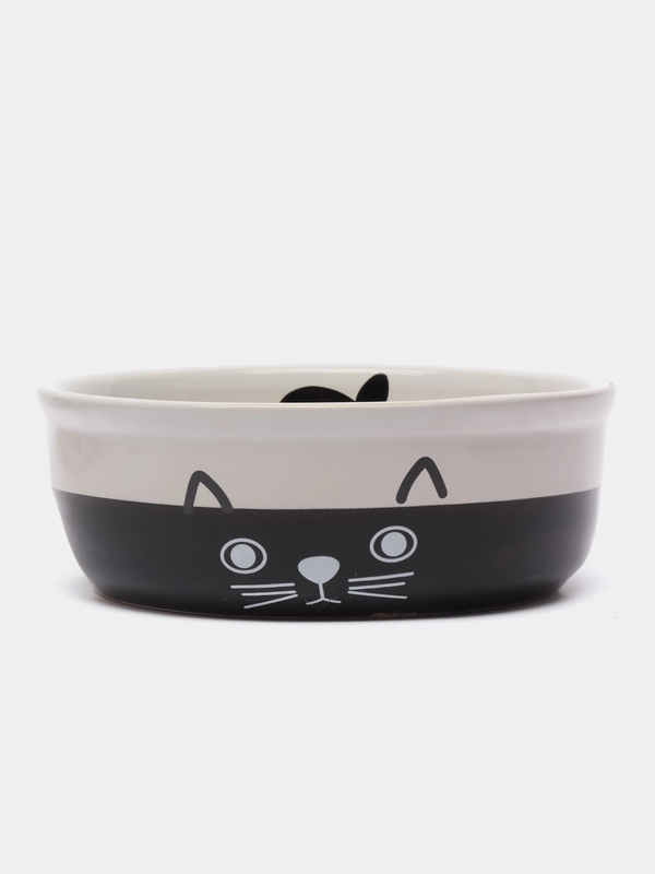 Миска керамическая CAT FACE черно-белая 0,25л
