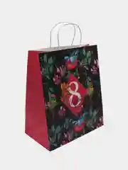 Бежевый пакет подарочный бумажный / крафт 26*32*12см