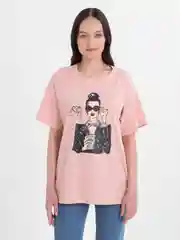 Бежевый футболка женская, с принтом