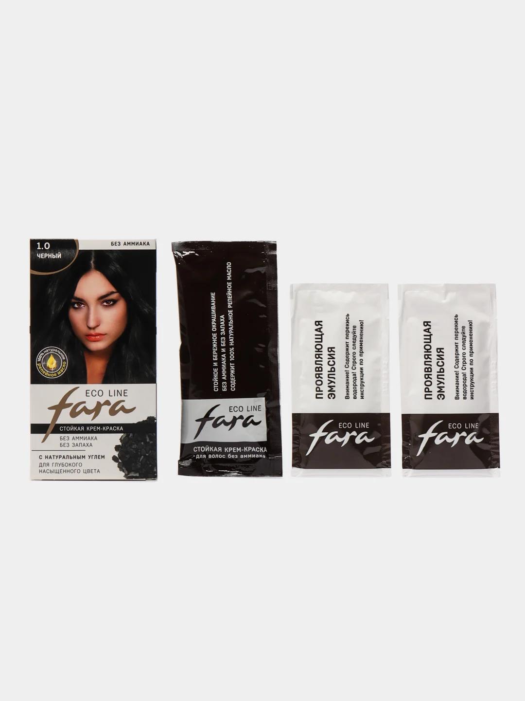 Крем-краска для волос Fara Eco line, черный 1.0