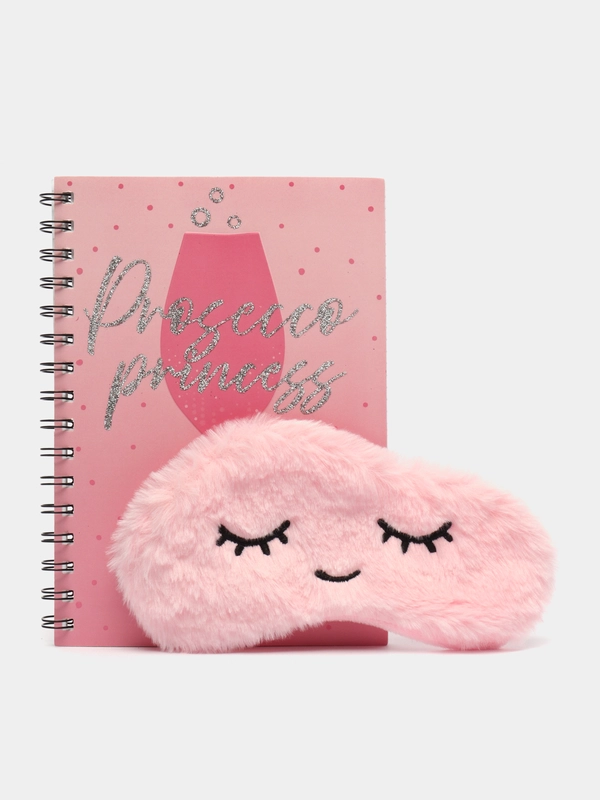 Набор ежедневник А5, маска для сна Prosecco princess